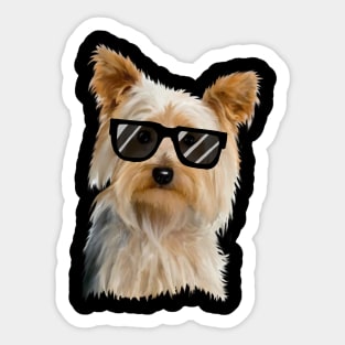 Yorkshire Terrier with sunglasses Sticker